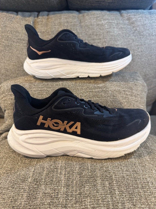 Hoka Shoes - Hoka Clifton 10 Black/Rose Gold 1162031 BRGL Size 12